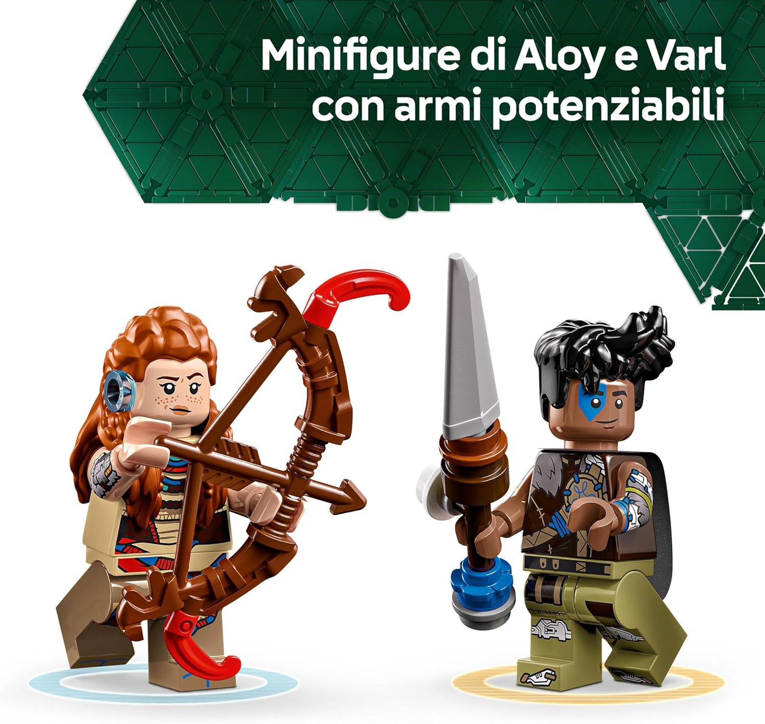 LEGO Horizon Adventures Aloy e Varl Contro Arcapode e Secodonte, Gioco d'Avventura per Bambini e Bambine da 9 Anni dal Videogioco con 2 Modellini da Costruire di Robot Giocattolo, Idea Regalo 77037