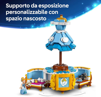 LEGO | Disney Princess Abito di Cenerentola - Giochi Fantasy per Bambine e Bambini da 9 Anni con Espositore Personalizzabile, Mini Bambolina e Personaggio di Gus - Idea Regalo Creativa - 43266