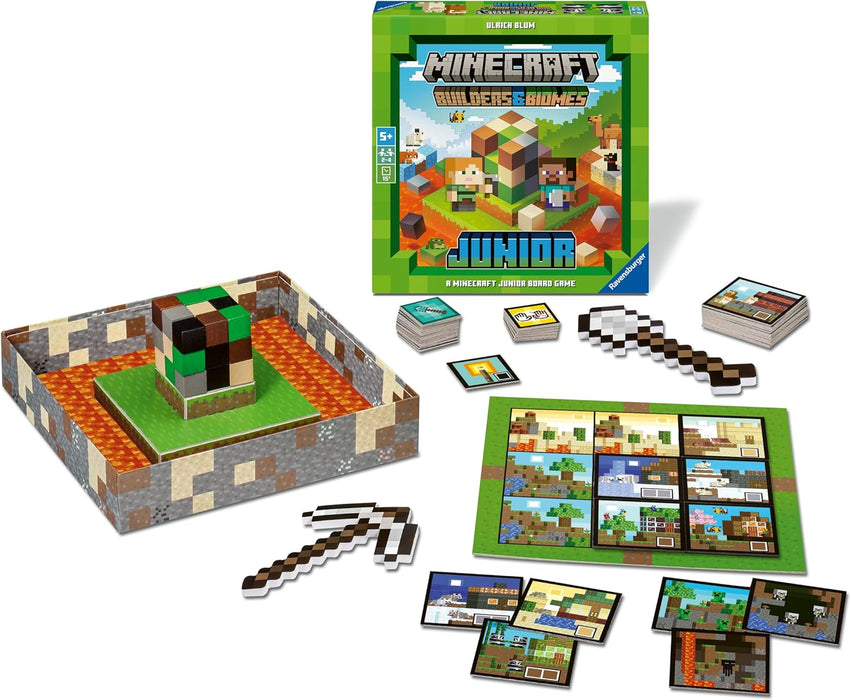 Ravensburger Minecraft Gifts for Boys - Builder & Biomes Junior Board Game for Kids Age 5 Years Up
