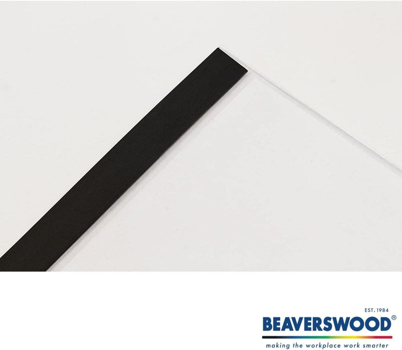Beaverswood Strength Clear Magnetic Document Pocket ID, Magnetic Document Holder, Magnetic Display Board - 310mm x 215mm, A4 Horizontal, Pack of 10