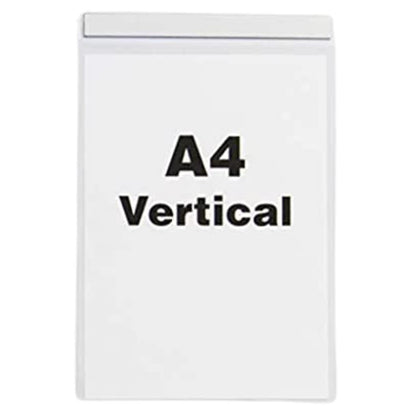 Beaverswood Magnetic Industrial Strength Document Pockets A4 Vertical Clear (Pack 10) - MP4V/10