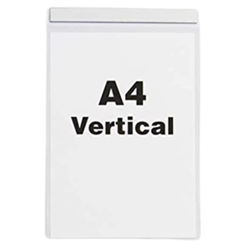 Beaverswood Magnetic Industrial Strength Document Pockets A4 Vertical Clear (Pack 10) - MP4V/10