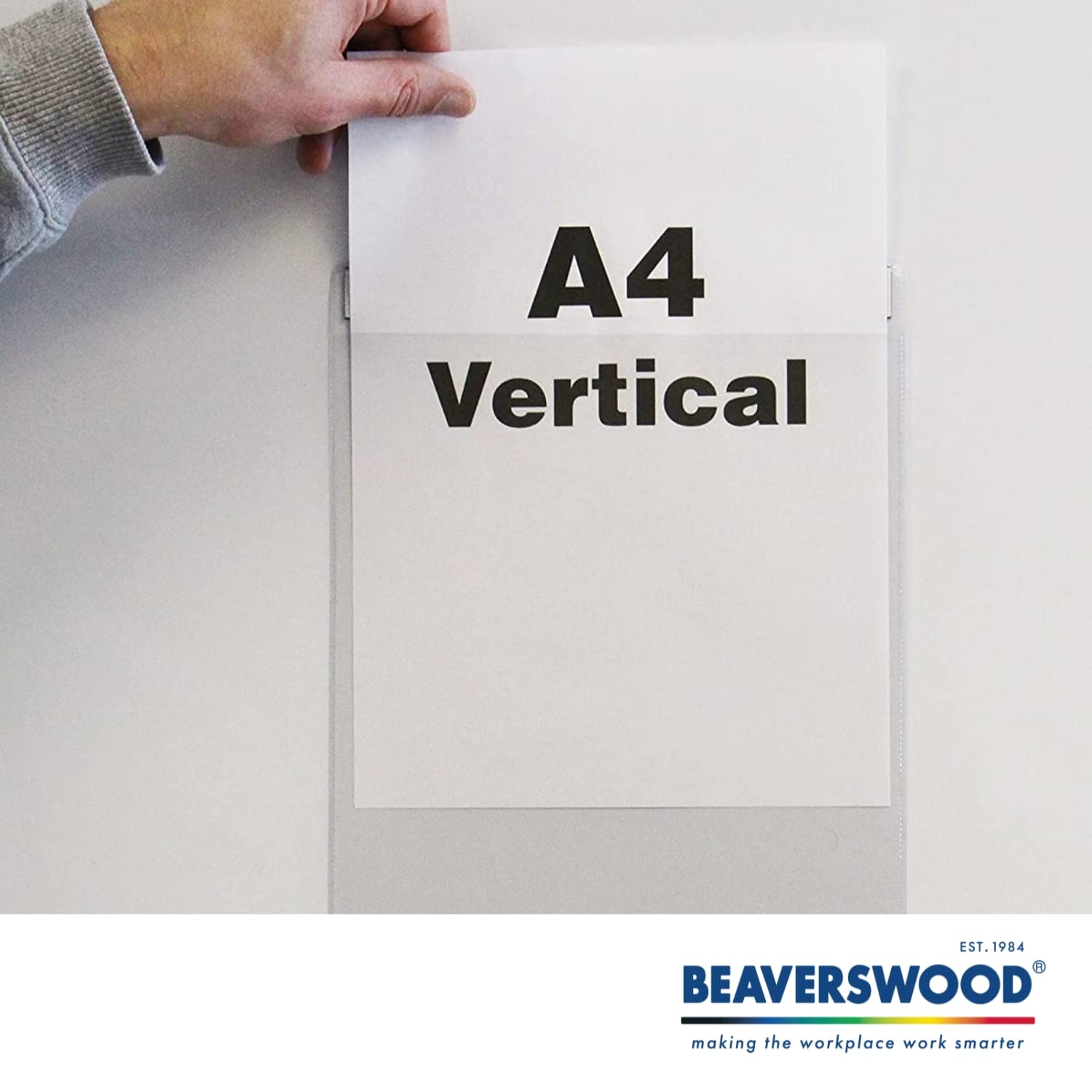 Beaverswood Magnetic Industrial Strength Document Pockets A4 Vertical Clear (Pack 10) - MP4V/10