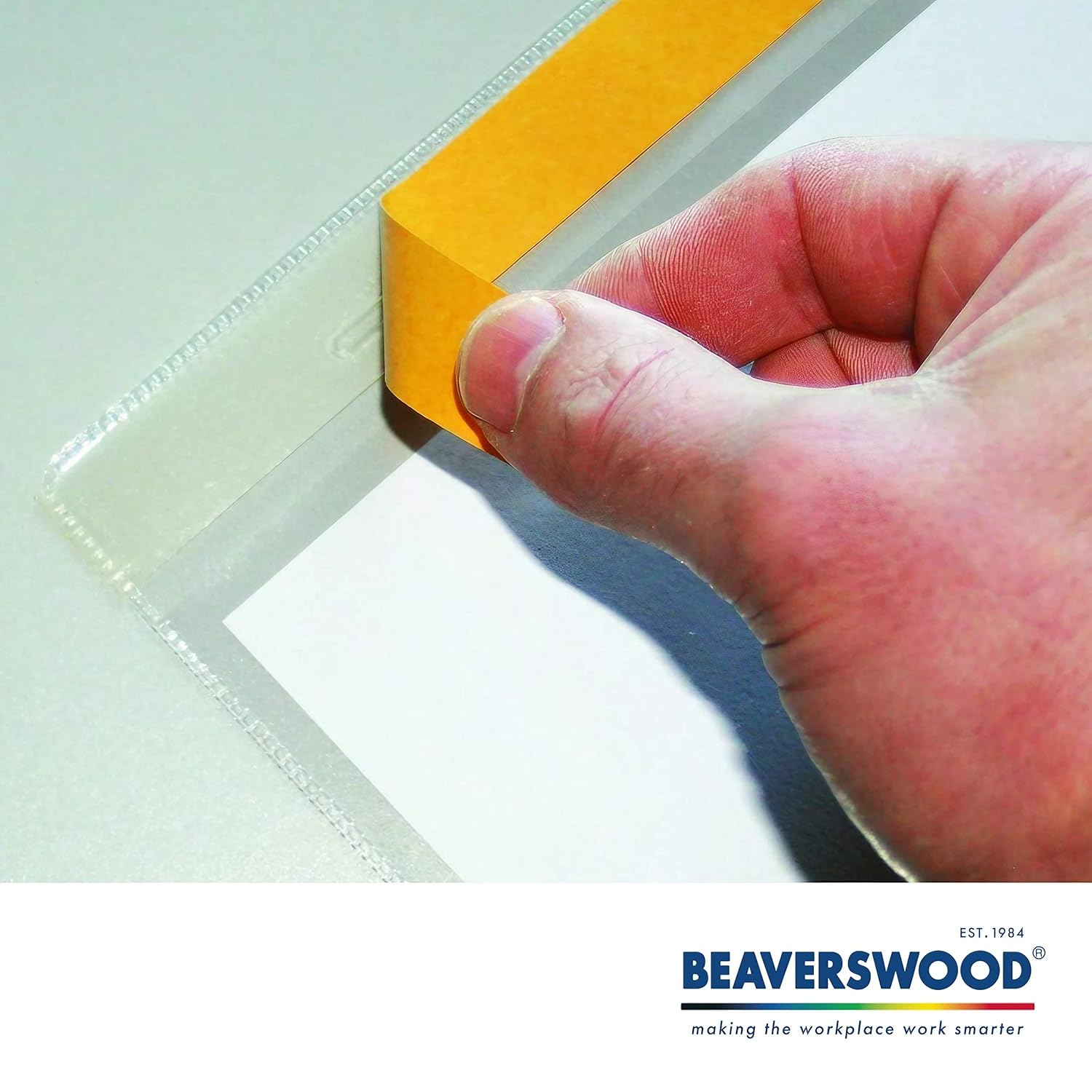 Industrial Strength Clear Pocket - Self-Adhesive - H.310 x W.220mm - A4 Vertical - Pack of 10