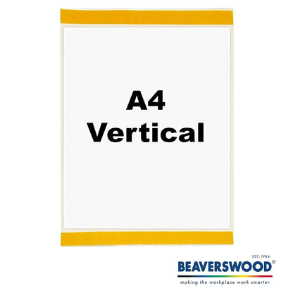 Industrial Strength Clear Pocket - Self-Adhesive - H.310 x W.220mm - A4 Vertical - Pack of 10