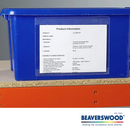 Self Adhesive Document Pocket, Self-Adhesive Document Holder, ID 310x215mm | for Labelling and Identifying Boxes, Folders, Documents