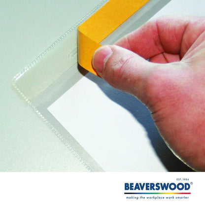 Self Adhesive Document Pocket, Self-Adhesive Document Holder, ID 310x215mm | for Labelling and Identifying Boxes, Folders, Documents