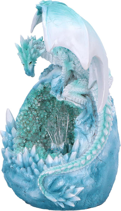 Nemesis Now Northern Lights White Dragon & Crystal W/LED 20.5cm, Resin, White, Cast in the Finest Resin, Expertly Hand-Painted
