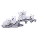 Nemesis Now Winter Litter Set of Wolves on Rock 25.7cm, Resin, White