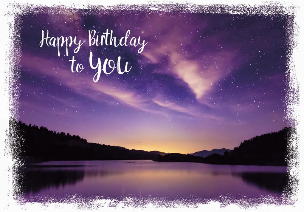 Christian Art Greetings Birthday Greeting Cards - Scenic Views - KJV Scripture - (Box of 12