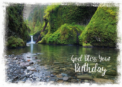 Christian Art Greetings Birthday Greeting Cards - Scenic Views - KJV Scripture - (Box of 12