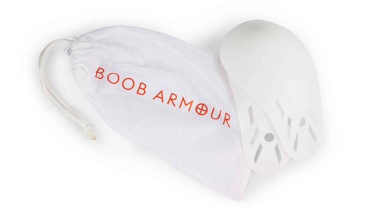 Boob Armour Womens Breast Protector for Chest Contact Team Sports and PPE (White, Youth