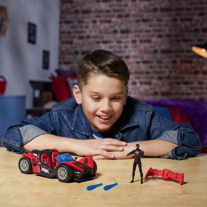 Hasbro Marvel- Marvel Spider-Man VenomVersus, Epic World of Action, Bólido Lanzador de Miles Morales, Figura y Coche, Juguetes de superhéroes, A Partir de 4 años, Color (G0736