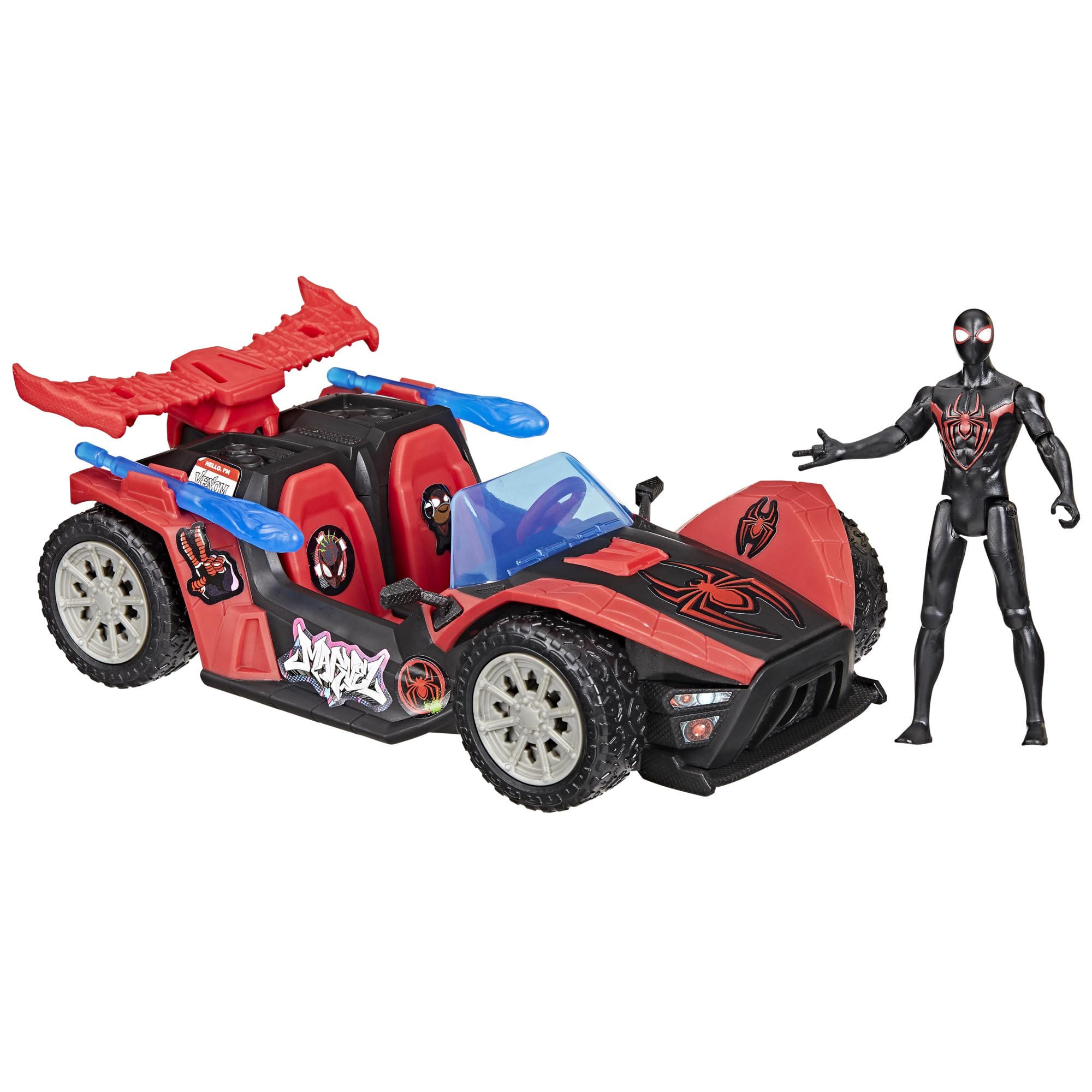 Hasbro Marvel- Marvel Spider-Man VenomVersus, Epic World of Action, Bólido Lanzador de Miles Morales, Figura y Coche, Juguetes de superhéroes, A Partir de 4 años, Color (G0736