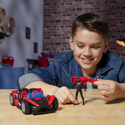 Hasbro Marvel- Marvel Spider-Man VenomVersus, Epic World of Action, Bólido Lanzador de Miles Morales, Figura y Coche, Juguetes de superhéroes, A Partir de 4 años, Color (G0736