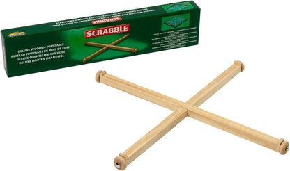 Ideal | Scrabble: Classic Deluxe Wooden Turntable for easily rotating your game board | Classic Games | Word Games | For 2-4 Players | Ages 10+, Holds standard Scrabble boards up to 36cm x 36cm, 11216