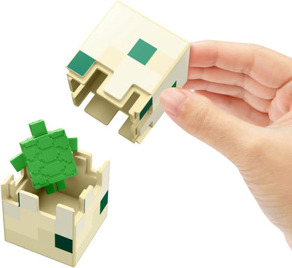 Mattel Minecraft Vanilla actiefiguur schildpad, 8,3 cm, voor kinderen vanaf 6 jaar