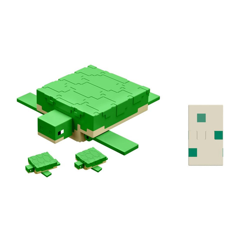 Mattel Minecraft Vanilla actiefiguur schildpad, 8,3 cm, voor kinderen vanaf 6 jaar