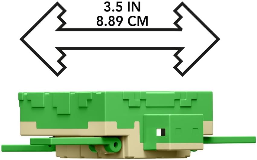 Mattel Minecraft Vanilla actiefiguur schildpad, 8,3 cm, voor kinderen vanaf 6 jaar