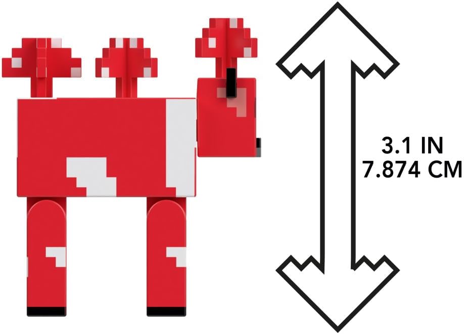 Mattel Minecraft Vanilla actiefiguur paddenstoel, 8,3 cm, voor kinderen vanaf 6 jaar