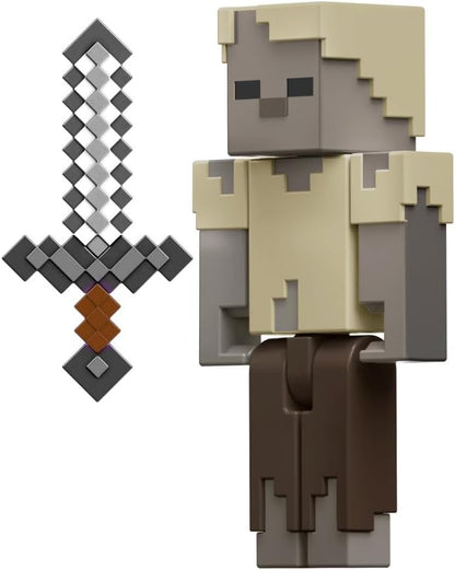 Mattel Minecraft Vanilla actiefiguur Husk, 8,3 cm, voor kinderen vanaf 6 jaar