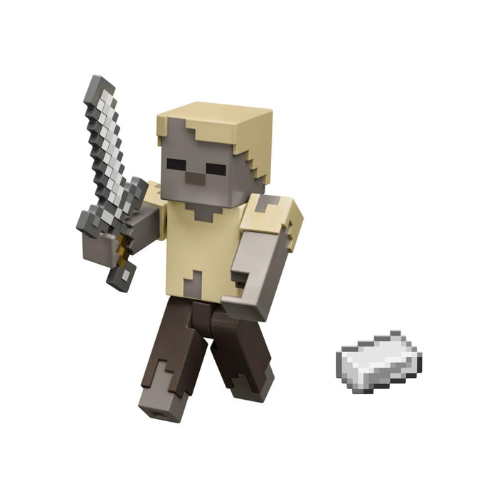 Mattel Minecraft Vanilla actiefiguur Husk, 8,3 cm, voor kinderen vanaf 6 jaar
