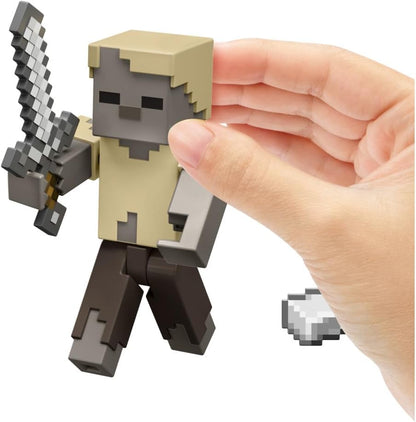 Mattel Minecraft Vanilla actiefiguur Husk, 8,3 cm, voor kinderen vanaf 6 jaar