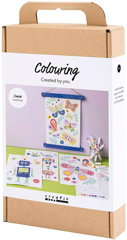 Creativ Company painting by numbers hobby set butterfly and robot markers