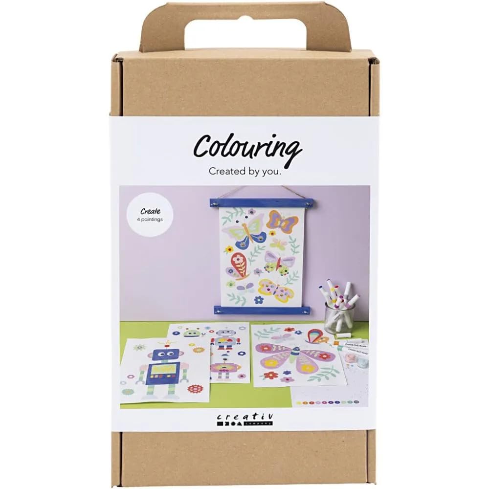 Creativ Company painting by numbers hobby set butterfly and robot markers