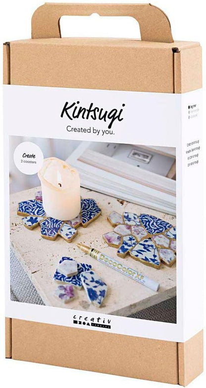 `Creative - Craft Kit Kintsugi, Coaster, Blue, Gold, Light Red, White, 1 Pack - ()`