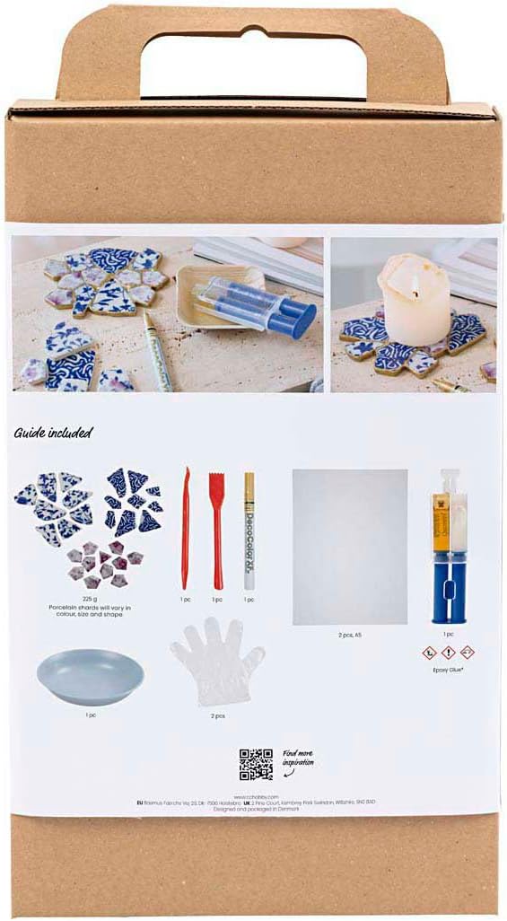 `Creative - Craft Kit Kintsugi, Coaster, Blue, Gold, Light Red, White, 1 Pack - ()`
