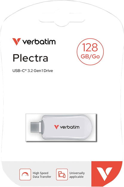 Verbatim Plectra USB-C Flash Drive 128GB White