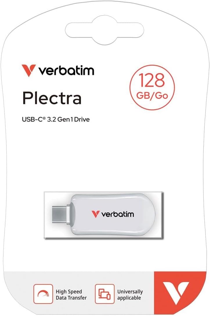 Verbatim Plectra USB-C Flash Drive 128GB White