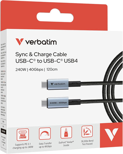 Verbatim USB TYPE-C CONN DISP 1.2M 240W - Digital/Daten (31847