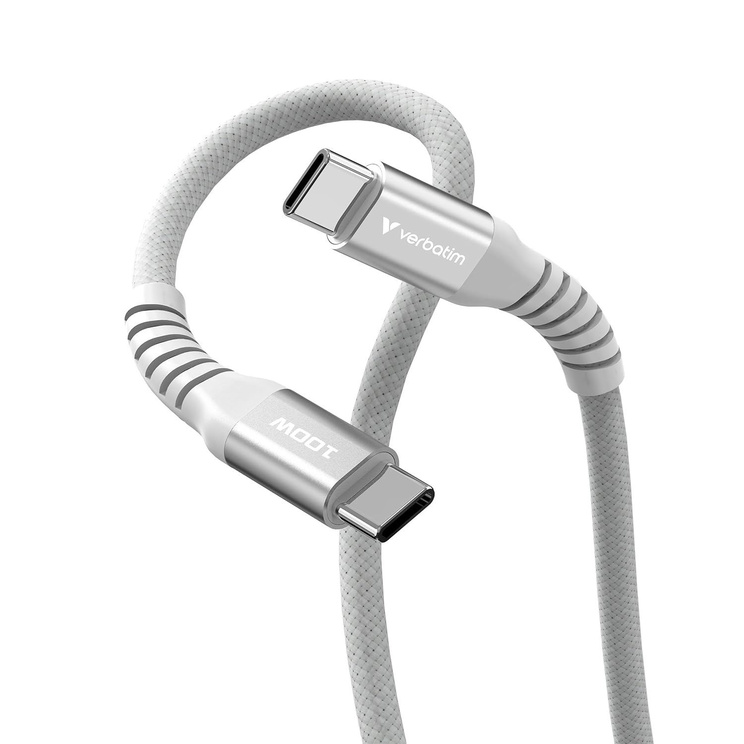 Verbatim Sync & Charge 100W Câble de Charge USB C PD 3.0 Câble USB C vers USB C 120cm Charge Rapide Compatible avec iPhone 16 Pro Max, iPhone 15, Samsung, MacBook Air, iPad, Pixel 9 Robuste Gris