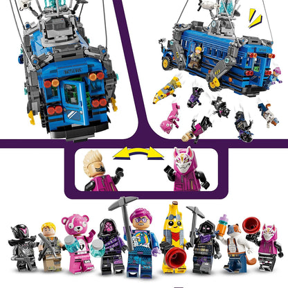 LEGO Fortnite Bus della Battaglia Giocattolo - Veicolo da Gioco e da Esposizione dal Videogioco con 9 Minifigure e Accessori - Regalo per Gamer, Bambini, Bambine e Fan Adolescenti da 10 Anni - 77073
