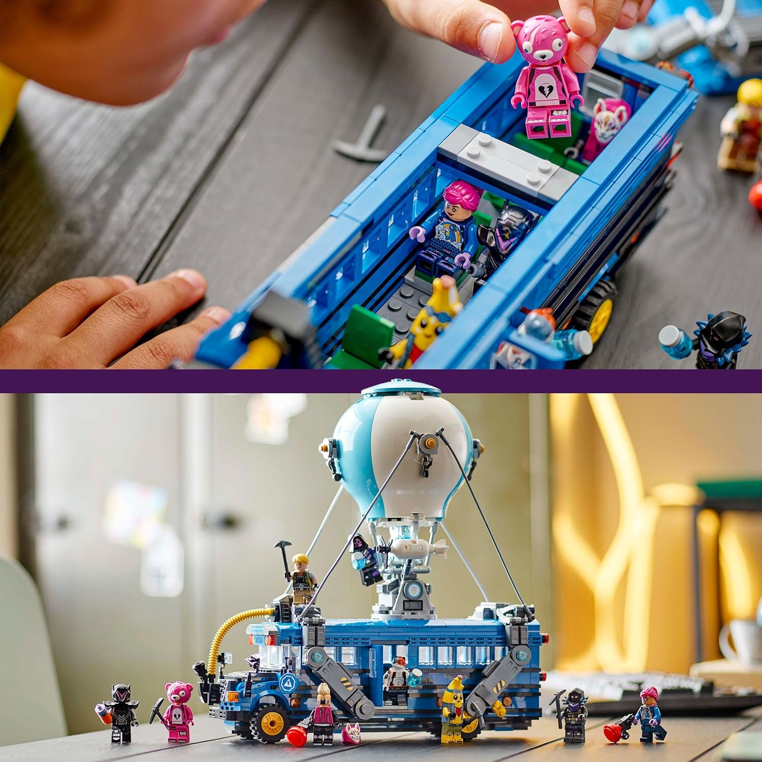 LEGO Fortnite Bus della Battaglia Giocattolo - Veicolo da Gioco e da Esposizione dal Videogioco con 9 Minifigure e Accessori - Regalo per Gamer, Bambini, Bambine e Fan Adolescenti da 10 Anni - 77073
