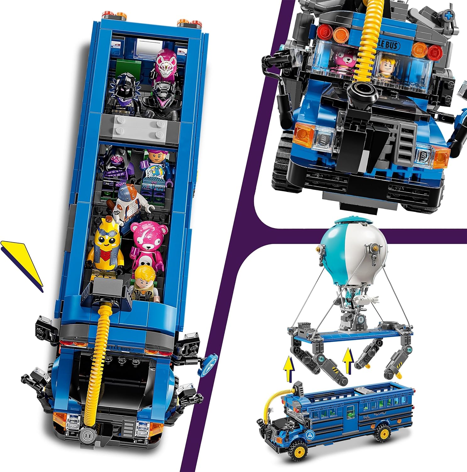 LEGO Fortnite Bus della Battaglia Giocattolo - Veicolo da Gioco e da Esposizione dal Videogioco con 9 Minifigure e Accessori - Regalo per Gamer, Bambini, Bambine e Fan Adolescenti da 10 Anni - 77073