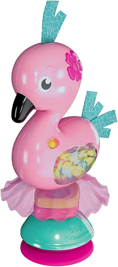 Clementoni - Clementoni Baby Schud en Speel Flamingo met Geluid en Zuignap