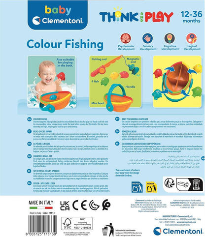 Clementoni - 17513 - Colour Fishing - Early Years , Infant, Activity Toys For 1 Year Olds, Floating Bath Toy For Kids, Made In Italy