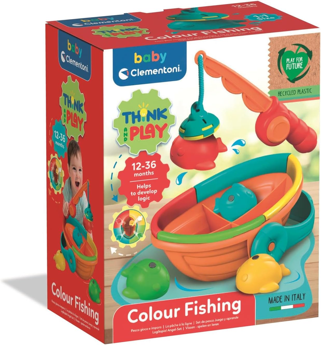 Clementoni - 17513 - Colour Fishing - Early Years , Infant, Activity Toys For 1 Year Olds, Floating Bath Toy For Kids, Made In Italy