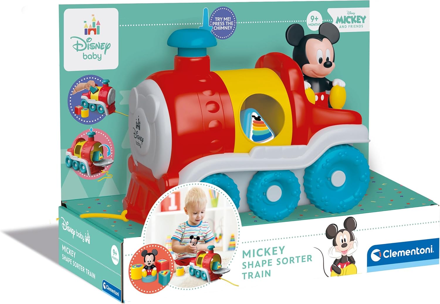Clementoni - Clementoni Baby - Disney Vormenstoof Mickey Mouse Trein 5dlg.