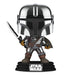 Funko POP! Star Wars Mandalorian with Darksaber (Chrome & Glow in The Dark), Exclusive,Multicolor,3.75 inches