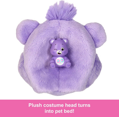 Barbie-Puppe mit Accessoires, Glücksbärchis-Reihe, Modepuppe mit plüschigem Teile-gern-Bärchi-Kostüm und 10 Überraschungen, einschließlich Farbwechsel und Mini-Bärchi, JCN94