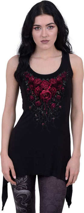 Spiral Women's Blood Rose-Goth Bottom Camisole Dress Black