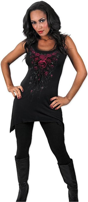 Spiral Women's Blood Rose-Goth Bottom Camisole Dress Black