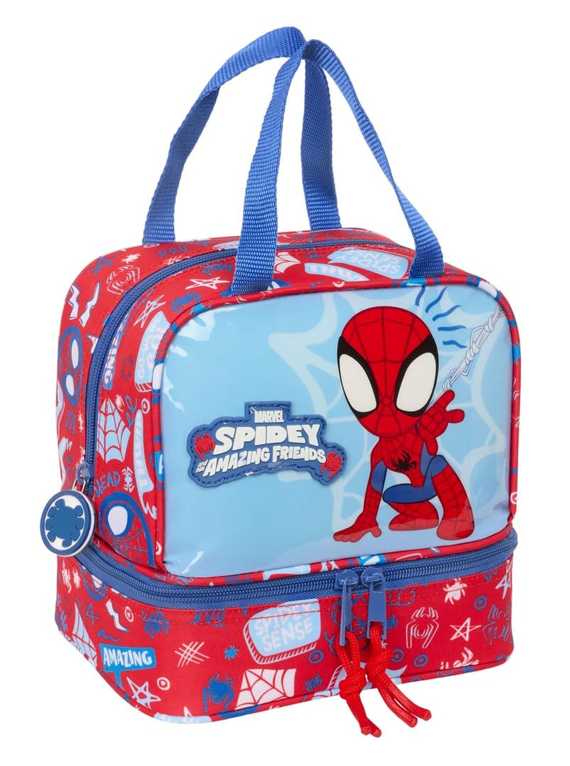 SPIDEY RESCUE – Lunch Box, Pencil Case, Quality and Maximum Resistance, Meal Holder, Recreation, Snack and Breakfast, 20 x 15 x 20 cm, Red/Blue, M, Casual