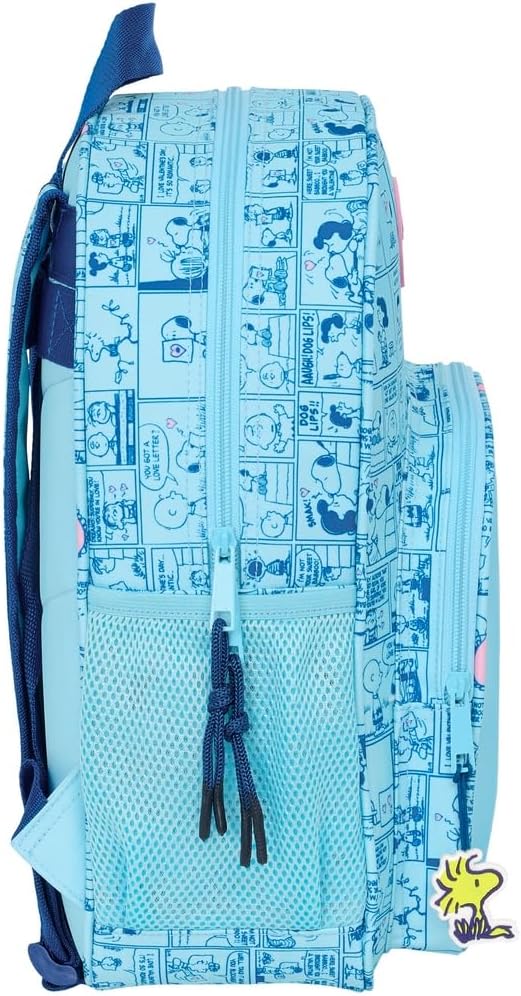 SNOOPY LOVE – Children's School Backpack, Adaptable to Trolley, Ideal for School Children, Comfortable and Versatile, Quality and Resistance, 32 x 12 x 38 cm, light blue, M, Casual