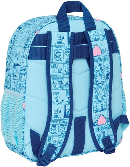 SNOOPY LOVE – Children's School Backpack, Adaptable to Trolley, Ideal for School Children, Comfortable and Versatile, Quality and Resistance, 32 x 12 x 38 cm, light blue, M, Casual
