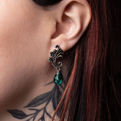Alchemy Gothic Churchyard Donna Orecchino con Perno Nero/Argento